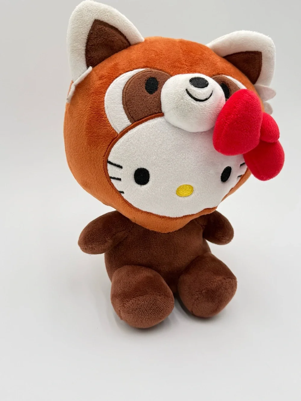 Hello Kitty Sanrio Red Panda Plush Fiesta 2025 Stuffed Animal Brown Red Bow